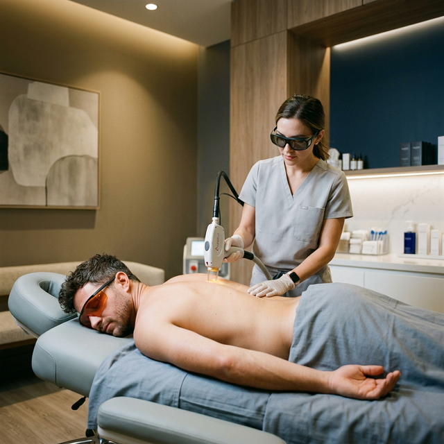 Épilation laser homme dos et torse en institut à Antony